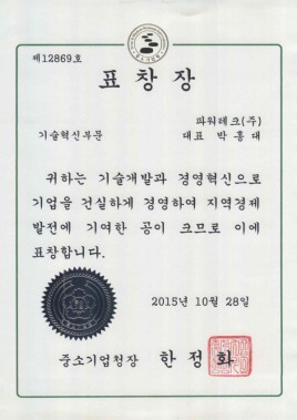 Award for Excellence in Small and Medium Business
